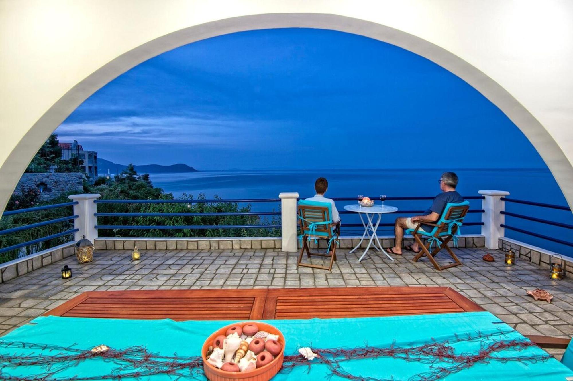 Blue Dream Seaside Villa With Superb Sea Views Kymi Bagian luar foto